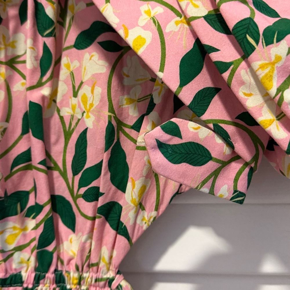 Agua Bendita Verao Samba Guaguanco Dos Gardenias Rosa Dress Pink Floral - Picture 6 of 7